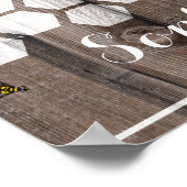 beeハニカムシグネチ結婚ャのゲストブックウッド ポスター (角)