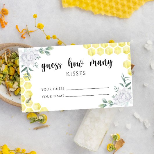 Beeフローラ – 何個のキスブライダルゲーム エンクロージャーカード