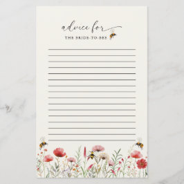 Beeブライダルシャワーアドバイスカード