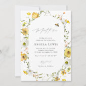 Beeブライダルシャワーミニマリストエレガント 招待状 (正面)