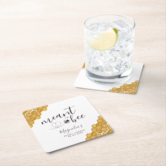 Beeブライダルシャワー スクエアペーパーコースター (インサイチュ)