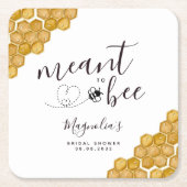 Beeブライダルシャワー スクエアペーパーコースター (正面)