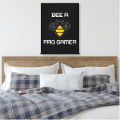 Beeプロのゲーマー、Beeギフト、私は蜂が大好き、養蜂 キャンバスプリント (インサイチュ (寝室))