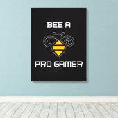 Beeプロのゲーマー、Beeギフト、私は蜂が大好き、養蜂 キャンバスプリント (インサイチュ (ウッドフロア))