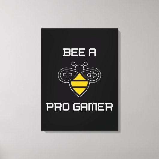 Beeプロのゲーマー、Beeギフト、私は蜂が大好き、養蜂 キャンバスプリント (正面)