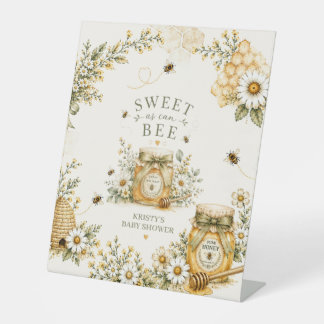 Beeベビーシャワー Sweet As Can Bee ジェンダーニュートラル 台座サイン