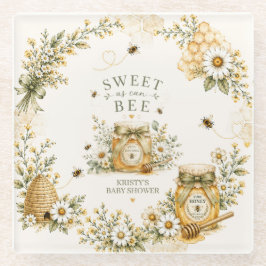 Beeベビーシャワー Sweet As Can Bee（スウィート・アズ・キャン・ビー）ジェンダーニ ガラスコースター