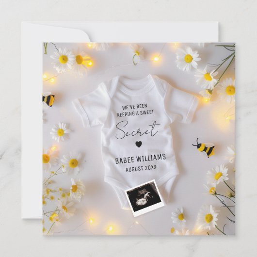 Beeベビー発表ソーシャルメディア 招待状 (正面)