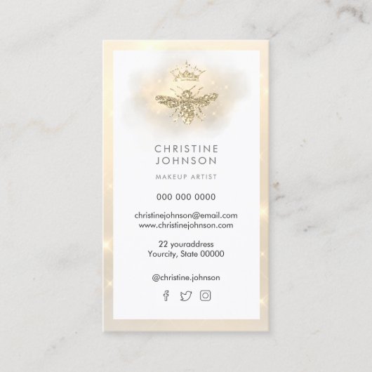 beeロゴフェイク効果きらめく名刺 名刺 (正面)