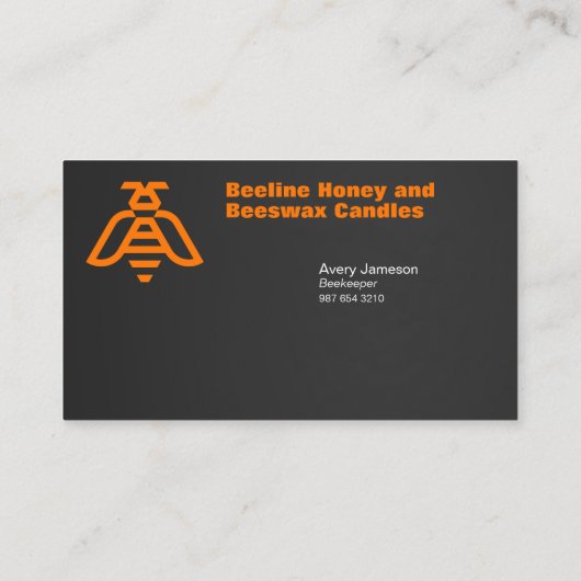 Beeロゴ写真挿入金ゴールドと黒 名刺 (裏面)