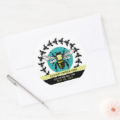 Beeロゴ – Beeyard, Honey Farm Product Label ラウンドシール (封筒)