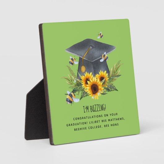 BEE卒業ギフト – おもしろいイムブズパーソナライズされたング フォトプラーク (正面)