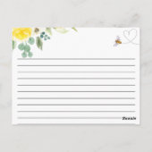 BEE専用フローラブライダルシャワーレシピカード ポストカード (裏面)