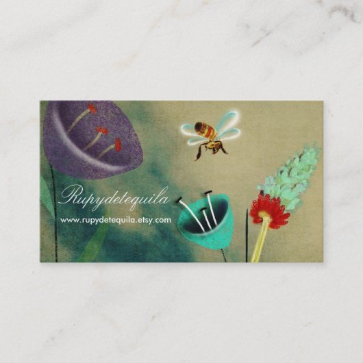 Bee横向きお洒落ファンタジー 名刺 (正面)