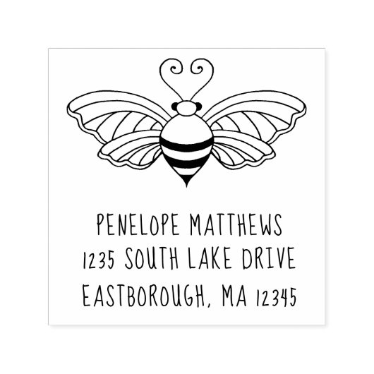 Bee独自のカスタム差出人住所 セルフインキングスタンプ (デザイン)