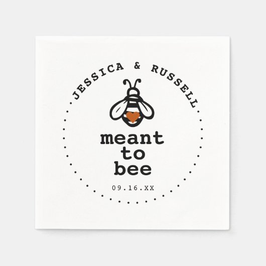 Bee'結婚の スタンダードカクテルナプキン (正面)