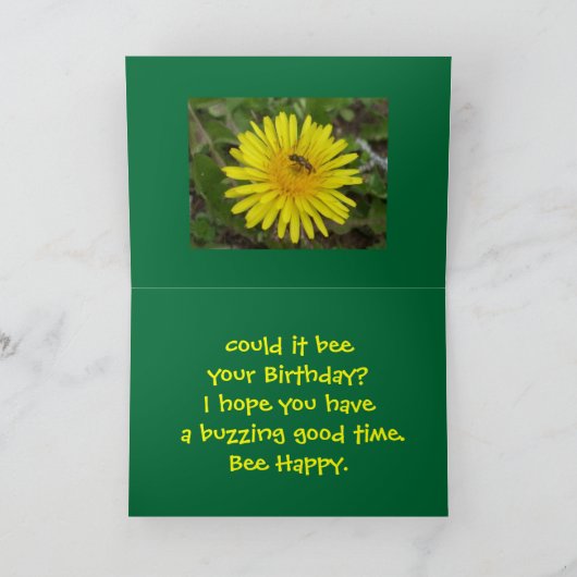 Bee誕生日 カード (内部)