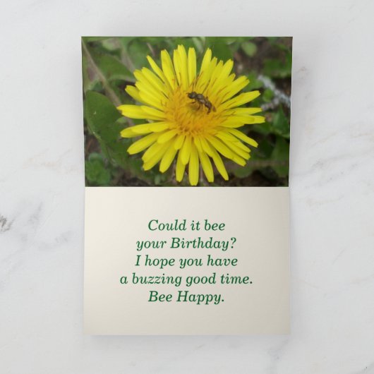 Bee誕生日 カード (内部)