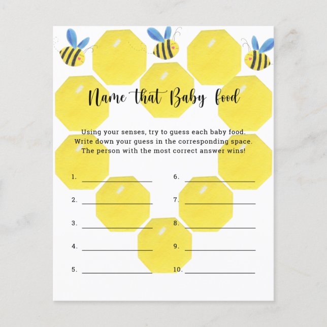 Bee – そのベビーフードシャワーゲーム (正面)