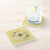 Bee ガラスコースター (アングル)