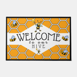 Bee クール Hiveへようこそ ドアマット