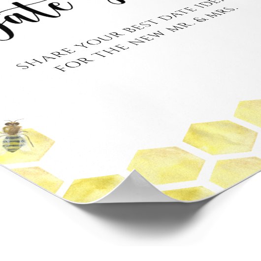 Bee – デートの夜のアイディア。日付jarブライダルゲーム ポスター (角)