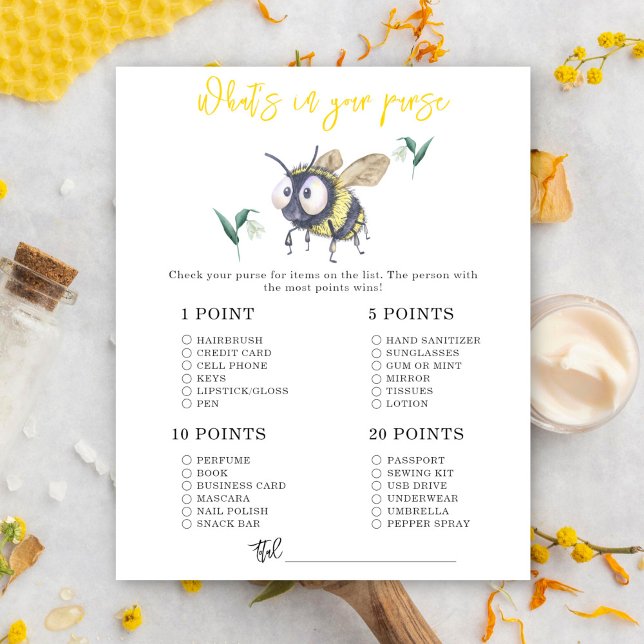 Bee – ハンドバッグの赤ちゃんシャワーの中の何 (クリエイターアップロード済み)