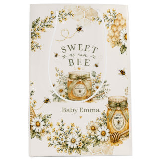 Bee ベビーシャワー Sweet As Can Bee ジェンダーニュートラル ミディアムペーパーバッグ