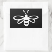 Bee (モノクロ) 長方形シール (バッグ)