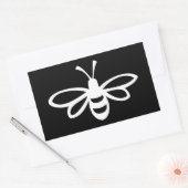 Bee (モノクロ) 長方形シール (封筒)