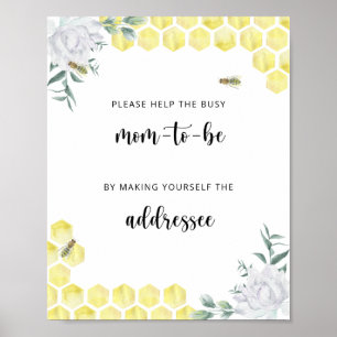 Bee 救済 Mom-to-Be忙し Address an Envelope ポスター
