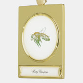 Bee – 暗い神秘的な昆虫 ゴールドプレートバナーオーナメント (左)