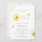 Bee 1st誕生日の招待 招待状 (正面)