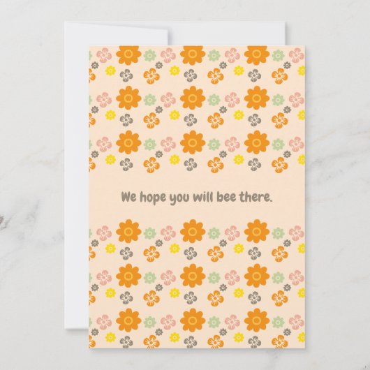 Bee 1st誕生日招待状かわいい私たちの小さな蜂蜜 招待状 (裏面)