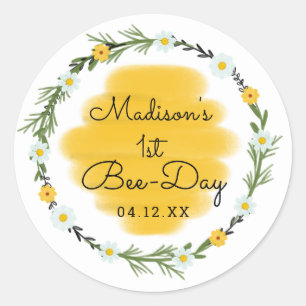 Bee 1st Birthdayパーティー 1st Bee Day ラウンドシール
