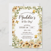 Bee 1st Birthday招待状1st Bee Day Honey Bee 招待状 (正面)