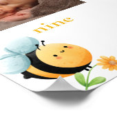 Bee 1st Birthday 12ヶ月フォトコラージホワイト ポスター (角)