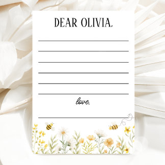 Bee 1st Birthday Time Capsule Card 招待状