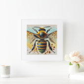 Bee 280924IREF212 - Watercolor スクエア壁時計 (ホーム)