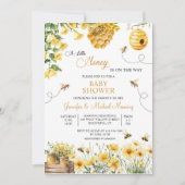 Bee A Little Honey is on the Way Baby Shower 招待状 (正面)