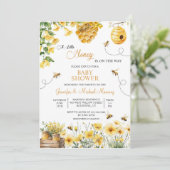 Bee A Little Honey is on the Way Baby Shower 招待状 (スタンド正面)