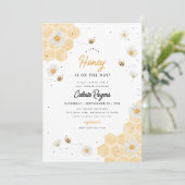 Bee A Little Honey is on the Way! Baby Shower 招待状 (スタンド正面)