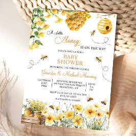 Bee A Little Honey is on the Way Baby Shower 招待状