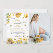 Bee A Little Honey is on the Way Baby Shower 招待状 (正面)
