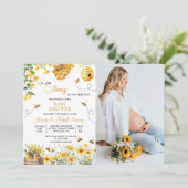 Bee A Little Honey is on the Way Baby Shower 招待状 (スタンド正面)