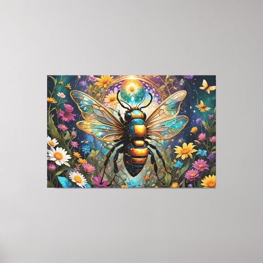 Bee ai art Stretted Canvas Print キャンバスプリント (正面)
