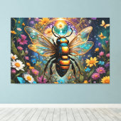 Bee ai art Stretted Canvas Print キャンバスプリント (インサイチュ (ウッドフロア))