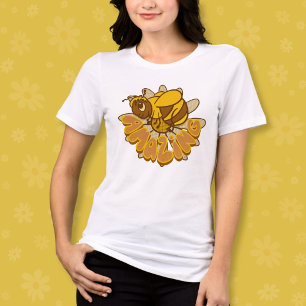 Bee Amazing – かわいい漫画のまわりに&デイジー トライブレンドTシャツ