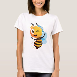 Bee Amazing Tシャツ – かわいいハチのイラストと励ましのメッセージ