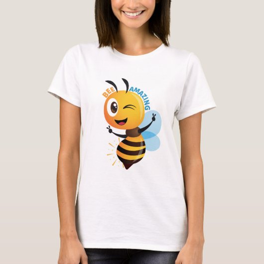 Bee Amazing T-Shirt – Cute Inspirational Honeybee  Tシャツ (正面)